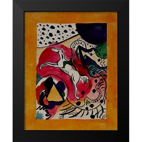 Design for cover of Blaue Reiter 1911 Black Modern Wood Framed Art Print by Kandinsky, Wassily