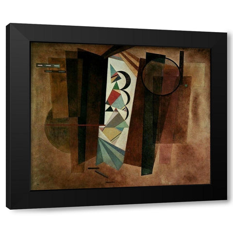 Development in Brown 1933 Black Modern Wood Framed Art Print with Double Matting by Kandinsky, Wassily