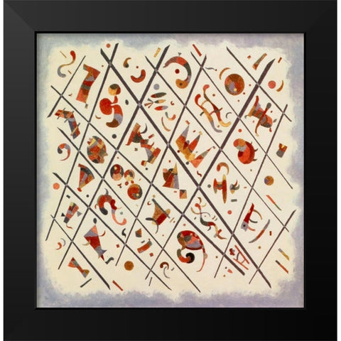 Division Unity 1934 Black Modern Wood Framed Art Print by Kandinsky, Wassily