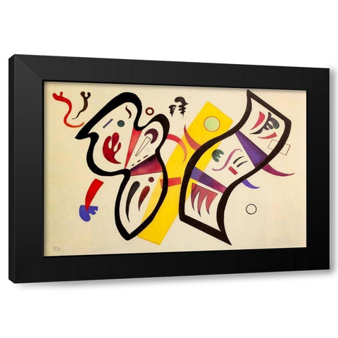 Double Affirmation 1934 Black Modern Wood Framed Art Print with Double Matting by Kandinsky, Wassily
