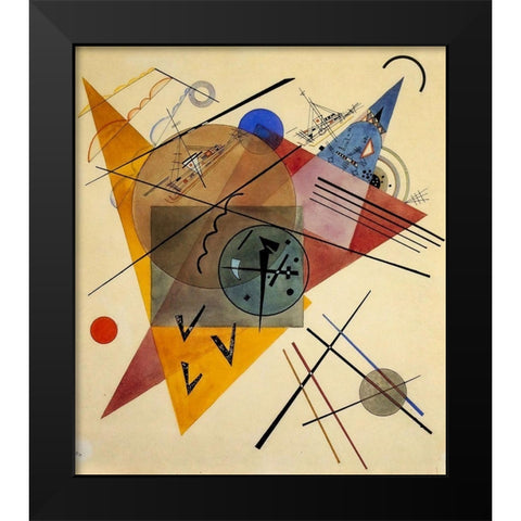 Dreamy 1923 Black Modern Wood Framed Art Print by Kandinsky, Wassily