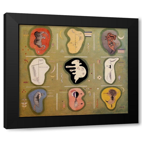 Graceful Ascent 1934 Black Modern Wood Framed Art Print with Double Matting by Kandinsky, Wassily