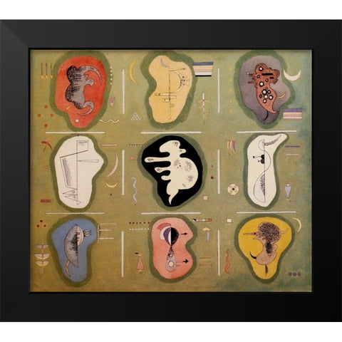 Graceful Ascent 1934 Black Modern Wood Framed Art Print by Kandinsky, Wassily
