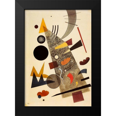 Grey 1924 Black Modern Wood Framed Art Print by Kandinsky, Wassily
