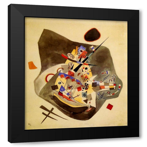 Grey spot 1922 Black Modern Wood Framed Art Print with Double Matting by Kandinsky, Wassily