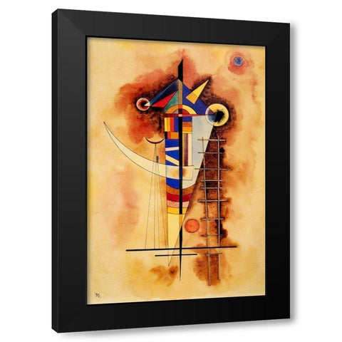 Hard in Slack 1927 Black Modern Wood Framed Art Print with Double Matting by Kandinsky, Wassily