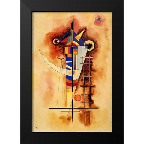 Hard in Slack 1927 Black Modern Wood Framed Art Print by Kandinsky, Wassily