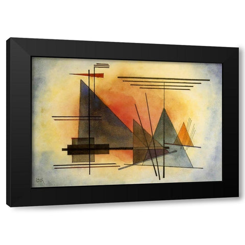 Heating up 1927 Black Modern Wood Framed Art Print with Double Matting by Kandinsky, Wassily