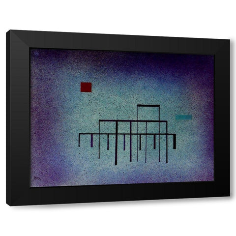 Horizontal Blue 1929 Black Modern Wood Framed Art Print with Double Matting by Kandinsky, Wassily