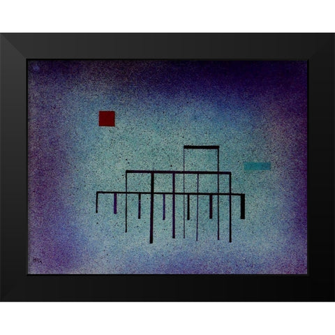 Horizontal Blue 1929 Black Modern Wood Framed Art Print by Kandinsky, Wassily