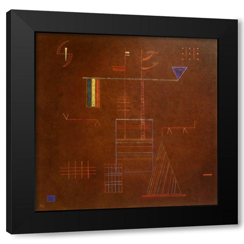 Imperturbable 1929 Black Modern Wood Framed Art Print with Double Matting by Kandinsky, Wassily