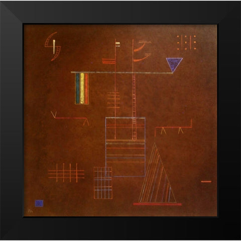 Imperturbable 1929 Black Modern Wood Framed Art Print by Kandinsky, Wassily