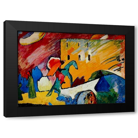 Improvisation no.3 1909 Black Modern Wood Framed Art Print by Kandinsky, Wassily