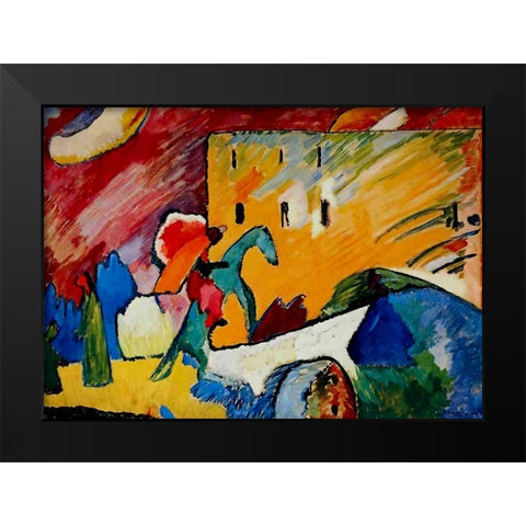 Improvisation no.3 1909 Black Modern Wood Framed Art Print by Kandinsky, Wassily