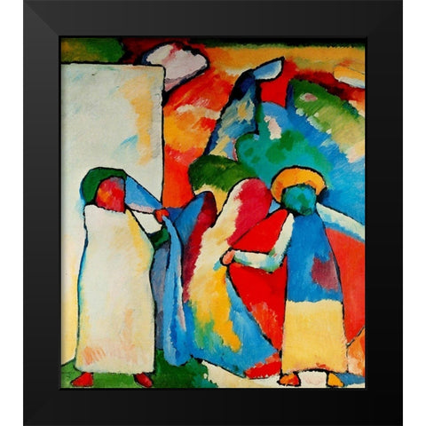 Improvisation no.6 African 1909 Black Modern Wood Framed Art Print by Kandinsky, Wassily