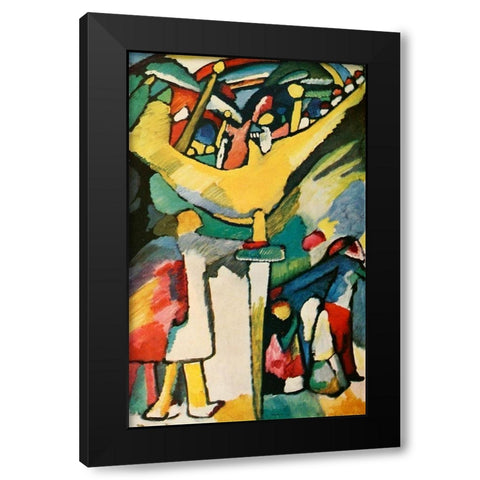 Improvisation no.8 1909 Black Modern Wood Framed Art Print by Kandinsky, Wassily