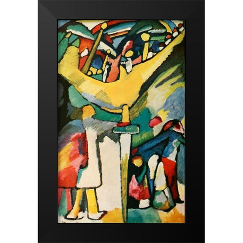 Improvisation no.8 1909 Black Modern Wood Framed Art Print by Kandinsky, Wassily