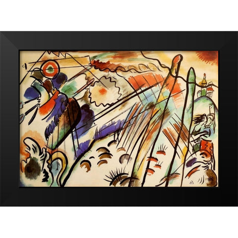 Improvisation no.28a 1911-12 Black Modern Wood Framed Art Print by Kandinsky, Wassily