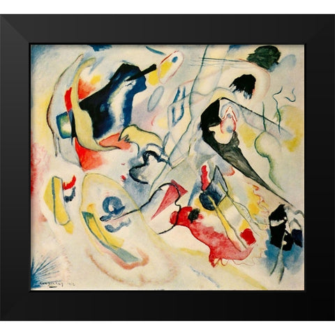 Improvisation no.29 Swan 1912 Black Modern Wood Framed Art Print by Kandinsky, Wassily