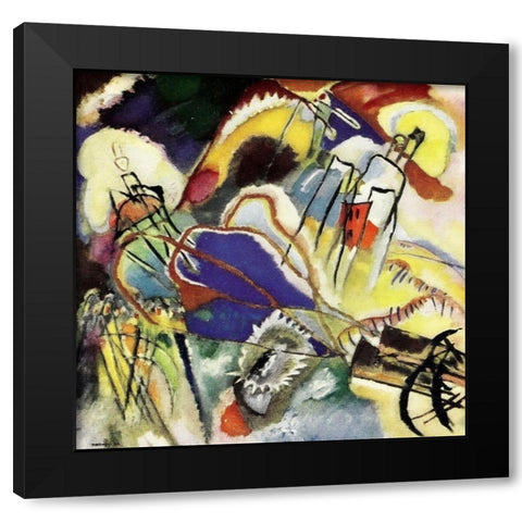 Improvisation no.30 Black Modern Wood Framed Art Print by Kandinsky, Wassily