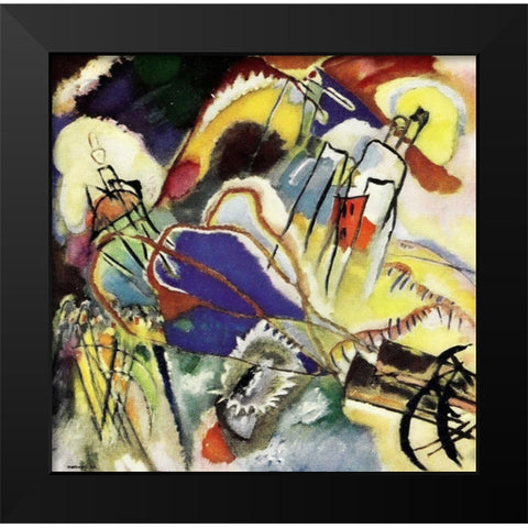 Improvisation no.30 Black Modern Wood Framed Art Print by Kandinsky, Wassily