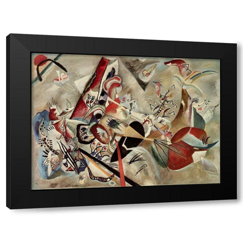In Grey 1919 Black Modern Wood Framed Art Print with Double Matting by Kandinsky, Wassily