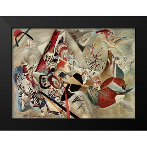 In Grey 1919 Black Modern Wood Framed Art Print by Kandinsky, Wassily