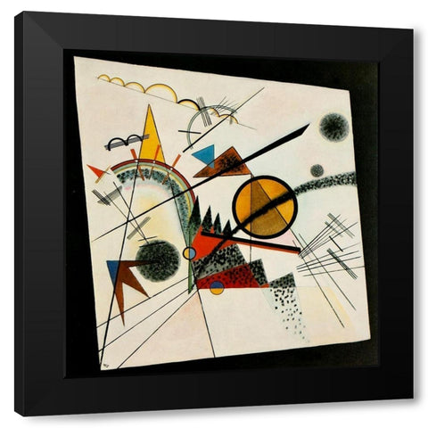 In the Black Square 1923 Black Modern Wood Framed Art Print with Double Matting by Kandinsky, Wassily