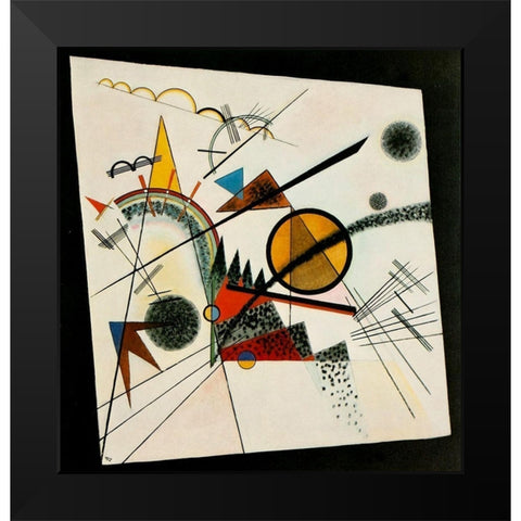 In the Black Square 1923 Black Modern Wood Framed Art Print by Kandinsky, Wassily