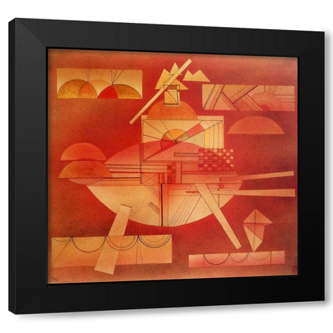 In the Heavy Red 1928 Black Modern Wood Framed Art Print with Double Matting by Kandinsky, Wassily