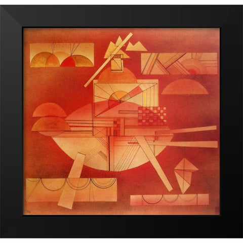 In the Heavy Red 1928 Black Modern Wood Framed Art Print by Kandinsky, Wassily