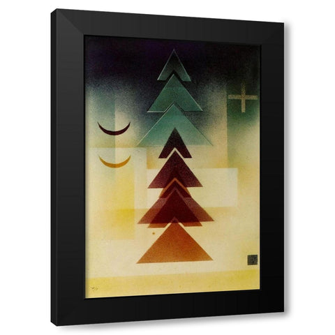 Into the Dark 1928 Black Modern Wood Framed Art Print with Double Matting by Kandinsky, Wassily