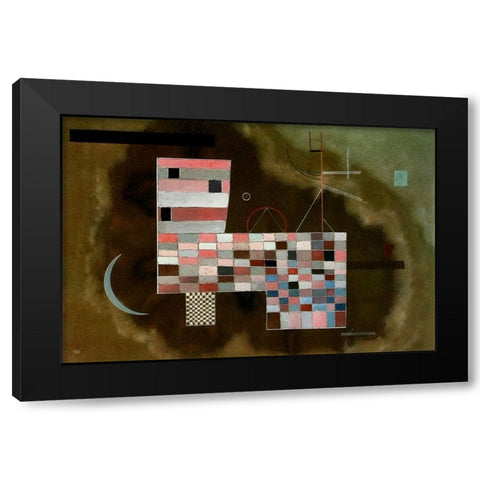 Massive Structure 1932 Black Modern Wood Framed Art Print with Double Matting by Kandinsky, Wassily
