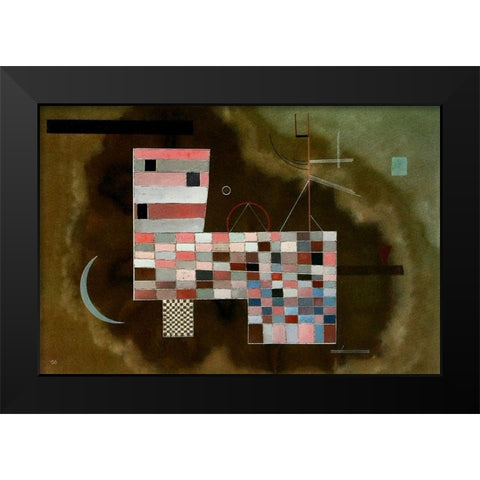 Massive Structure 1932 Black Modern Wood Framed Art Print by Kandinsky, Wassily