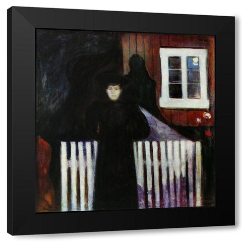 Moonlight 1893 Black Modern Wood Framed Art Print with Double Matting by Kandinsky, Wassily