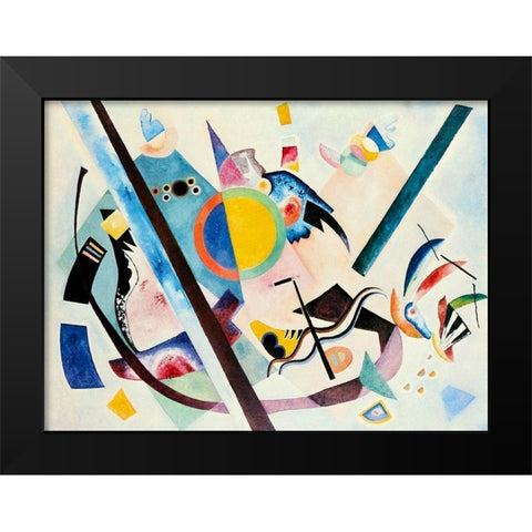 Multi-coloured Circle 1921 Black Modern Wood Framed Art Print by Kandinsky, Wassily