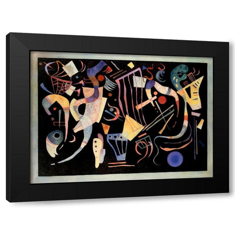 Multiple Forms 1936 Black Modern Wood Framed Art Print with Double Matting by Kandinsky, Wassily