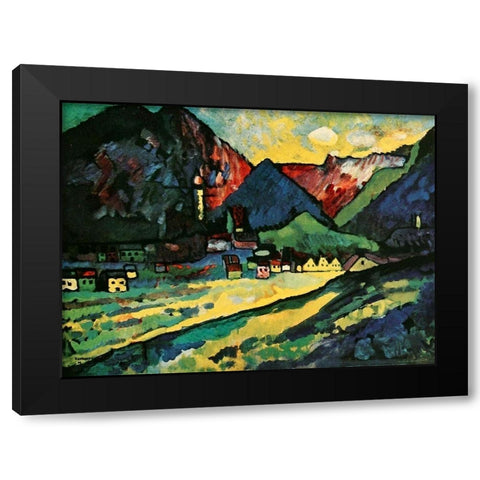 Murnau Landscape 1909 Black Modern Wood Framed Art Print by Kandinsky, Wassily