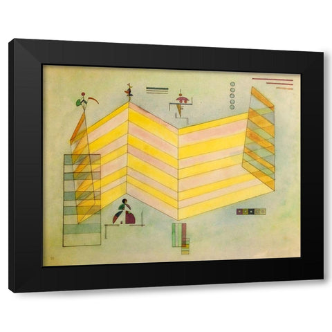 Now Upwards 1931 Black Modern Wood Framed Art Print with Double Matting by Kandinsky, Wassily