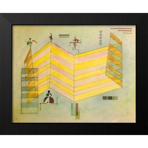 Now Upwards 1931 Black Modern Wood Framed Art Print by Kandinsky, Wassily