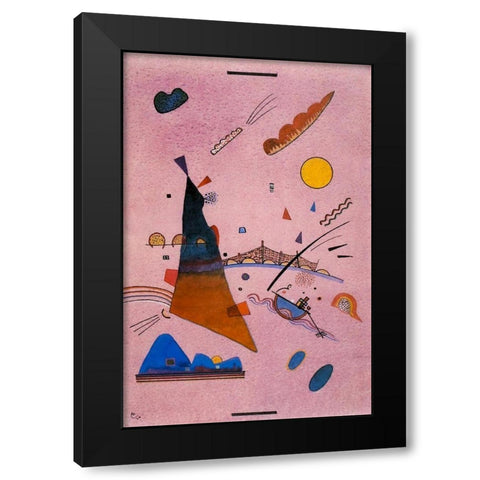 On Violet 1924 Black Modern Wood Framed Art Print with Double Matting by Kandinsky, Wassily