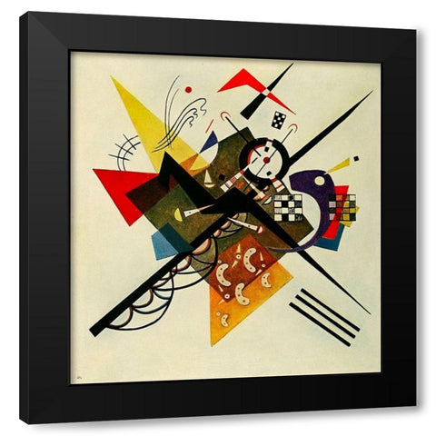 On White-no.253 1923 Black Modern Wood Framed Art Print with Double Matting by Kandinsky, Wassily