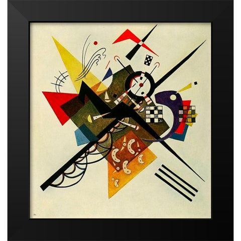 On White-no.253 1923 Black Modern Wood Framed Art Print by Kandinsky, Wassily