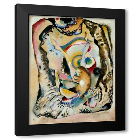 Painting on light ground 1916 Black Modern Wood Framed Art Print by Kandinsky, Wassily