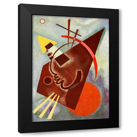 Pointed and Round Black Modern Wood Framed Art Print with Double Matting by Kandinsky, Wassily