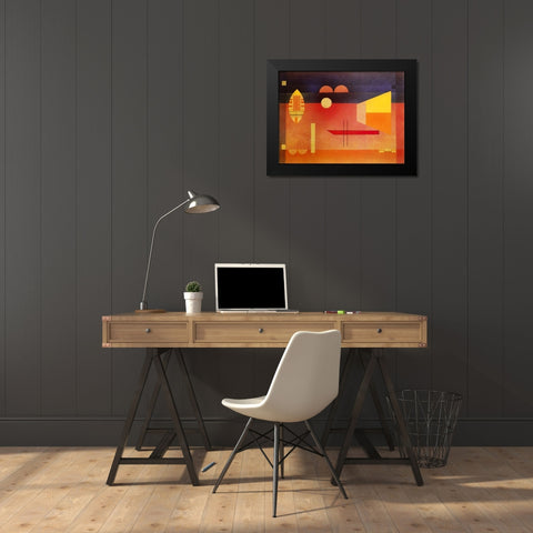 Quiet Assertion 1929 Black Modern Wood Framed Art Print by Kandinsky, Wassily