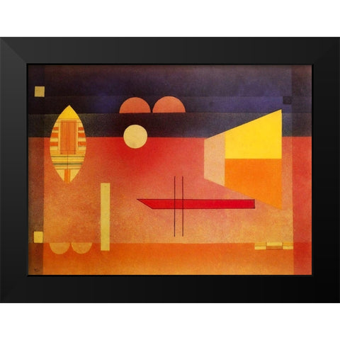 Quiet Assertion 1929 Black Modern Wood Framed Art Print by Kandinsky, Wassily