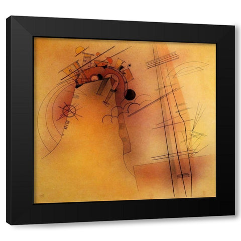 Radiance 1928 Black Modern Wood Framed Art Print with Double Matting by Kandinsky, Wassily