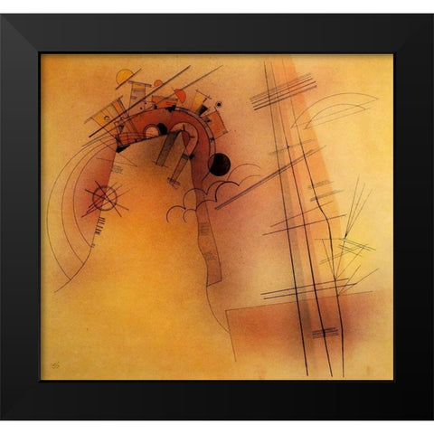Radiance 1928 Black Modern Wood Framed Art Print by Kandinsky, Wassily