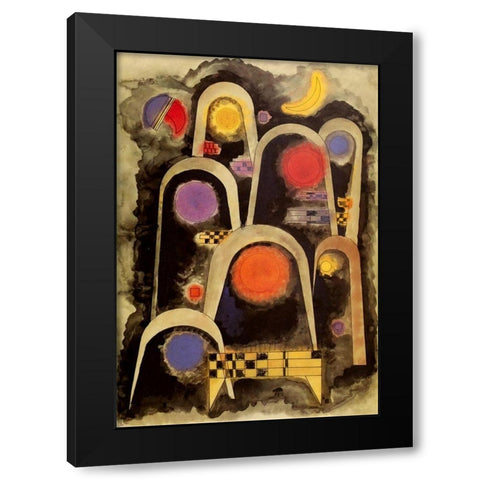Reaching Upwards 1931 Black Modern Wood Framed Art Print with Double Matting by Kandinsky, Wassily